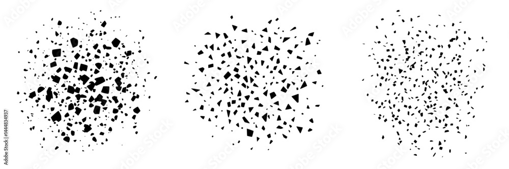Poster silhouette pictogram set of isolated vector icons representing various shapes and forms