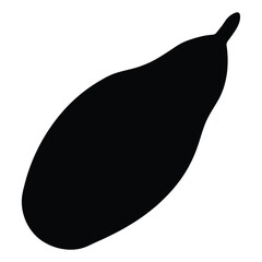 Black silhouette of a yam on a white background
