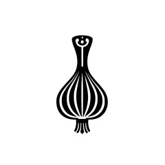 Silhouette pictogram of a garlic bulb designed as a vector icon perfect for culinary and health-related themes