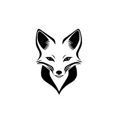 Silhouette pictogram of a fox designed for various graphic applications in black and white colors