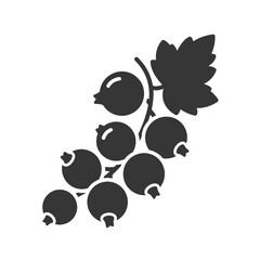 Blackcurrant Silhouette: A minimalist silhouette showcases a cluster of ripe, round blackcurrants, evoking a sense of natural goodness.