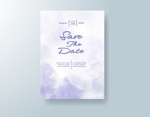 Wedding invitation with abstract splash watercolor