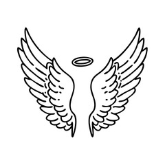 Obraz premium angel wings icon, angel wings vector illustration-simple illustration of angel wings, perfect for angel wings logos and icons