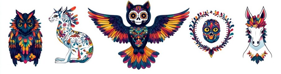 The celebration of Dia de los muertos, or the Day of the Dead, is distinguished by its elaborate animal skeletons, including those of dogs, birds, unicorns, bunnies, and cats, which are typically