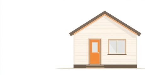 Illustration of a traditional European rural cottage house flat