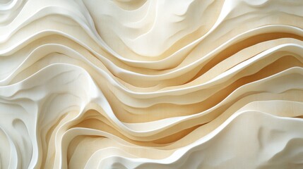 Fototapeta premium Fluidity in motion: Ethereal abstract waves of creamy beige and gentle shadows