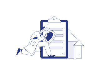 Doctor examines patient flat vector concept operation hand drawn illustration
