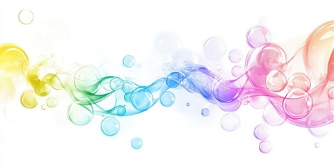 Naklejka premium Colorful Rainbow Bubbles Isolated on White Background