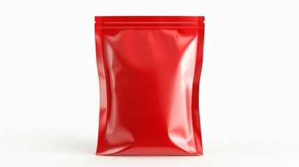 Red foil pouch packaging design mockup.