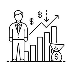 business growth icon, business growth vector illustration-simple illustration of business growth, perfect for business growth logos and icons