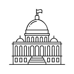 Obraz premium capitol building icon, capitol building vector illustration-simple illustration of capitol building, perfect for capitol building logos and icons