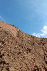 View of Zhangye Danxia landform primarily consists of sedimentary rocks, sandstone and siltstone in Gansu, China
