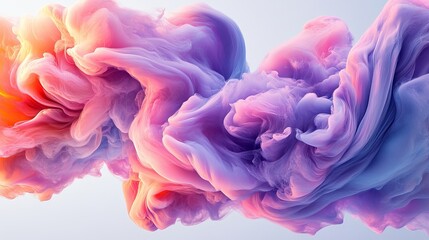 Fototapeta premium A clouded illustration of colorful clouds at sunset is presented in this stock image, isolated on a transparent background