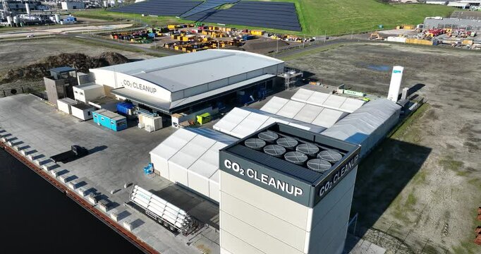 CO2 clean up installation, filtering CO2 from the atmospshere, climate change solution, Alkmaar, The Netherlands.