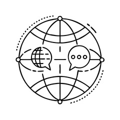 communication globe icon, communication globe vector illustration-simple illustration of communication globe, perfect for communication globe logos and icons