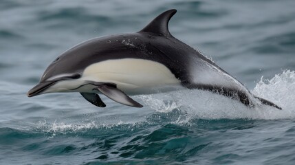 Fototapeta premium Dolphin Leaping from the Ocean Waves