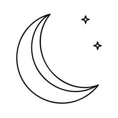 crescent moon icon, crescent moon vector illustration-simple illustration of crescent moon, perfect for crescent moon logos and icons