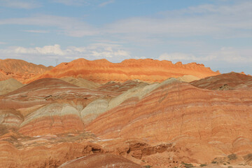 Fototapeta premium Scenery of Zhangye Danxia National Geopark (Rainbow Mountains) in Gansu, China