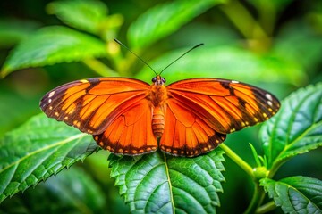 A bright orange butterfly perched gracefully on a wing