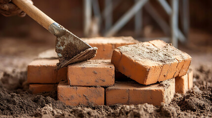 Bricklaying with Trowel and Mortar