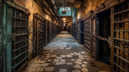 Abandoned Prison Corridor