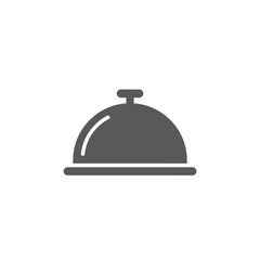 Obraz premium Restaurant Cloche Icon: A simple and elegant image of a restaurant cloche, designed for use in restaurant branding, menus, and related applications.