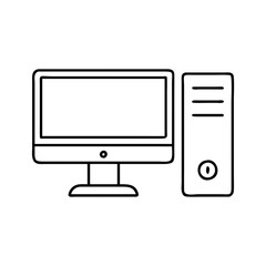 desktop pc icon, desktop pc vector illustration-simple illustration of desktop pc, perfect for desktop pc logos and icons