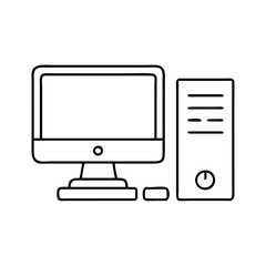 desktop pc icon, desktop pc vector illustration-simple illustration of desktop pc, perfect for desktop pc logos and icons