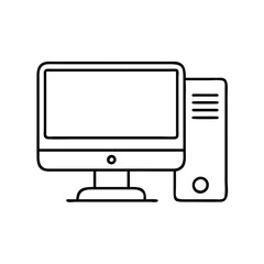 desktop pc icon, desktop pc vector illustration-simple illustration of desktop pc, perfect for desktop pc logos and icons