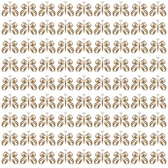 Gold butterfly seamless pattern on white. Flat design of butterfly seamless pattern for print, wallpaper, background