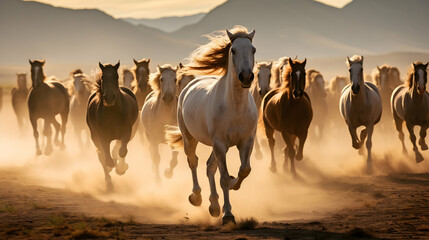 Fototapeta premium camels in the desert