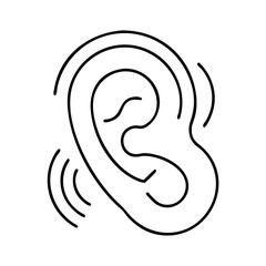 ear icon icon, ear icon vector illustration-simple illustration of ear icon, perfect for ear icon logos and icons
