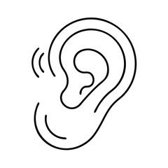 ear icon icon, ear icon vector illustration-simple illustration of ear icon, perfect for ear icon logos and icons