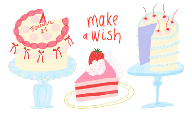 Isolated delicious coquette creamy cakes