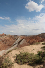 Scenery of Zhangye Danxia National Geopark (Rainbow Mountains) in Gansu, China
