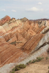 Scenery of Zhangye Danxia National Geopark (Rainbow Mountains) in Gansu, China