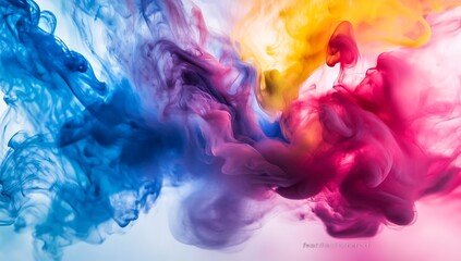 Obraz premium Abstract background of colored ink in water, creating an artistic and dynamic visual effect.