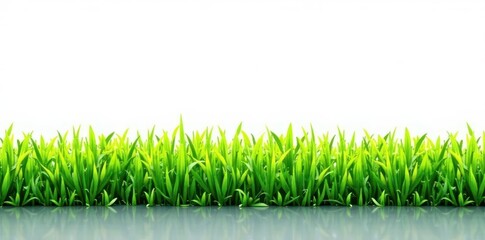 Vibrant patch of emerald grass, stark white backdrop , white, grass, closeup