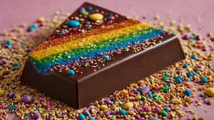 Obraz premium chocolate bar with colored sprinkles