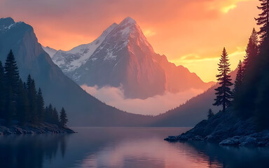 sunrise in the mountains