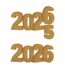 3D Golden 2026 New Year Design with Dropping 2025 Transition