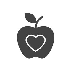 Fototapeta premium Apple of Affection: A symbol of health and wellness, an apple, elegantly embodies care with a heart-shaped core, emphasizing vitality and wholesome living.