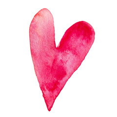 Hand Drawn Red Watercolor Heart Illustration 