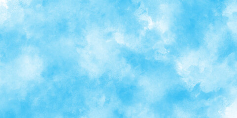 soft and cloudy watercolor abstract painting of blue grunge texture, Vibrant soft pastel watercolor clear blue sky with puffy clouds, Light Blue Watercolor Landscape with Soft white clouds.