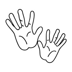 hand prints icon, hand prints vector illustration-simple illustration of hand prints, perfect for hand prints logos and icons