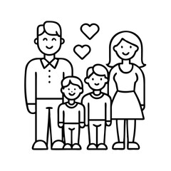 happy family icon, happy family vector illustration-simple illustration of happy family, perfect for happy family logos and icons