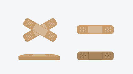 Medical Adhesive Bandage Vector Set
