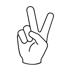 hand v sign icon, hand v sign vector illustration-simple illustration of hand v sign, perfect for hand v sign logos and icons