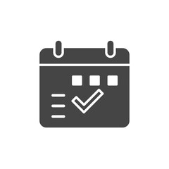 Calendar Checkmark Icon: A simple yet powerful calendar icon featuring a checkmark within its grid, representing completion, deadlines, organization, and scheduling.
