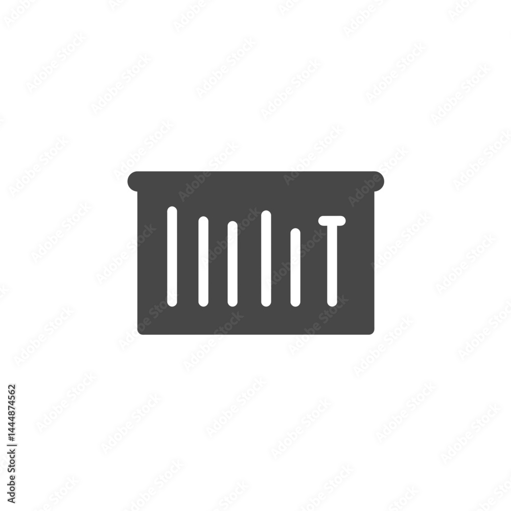 Poster simple table of information: a minimalist icon design representing a table with vertical bars, perfe